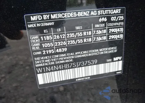 2025 Mercedes-Benz Gla 250 4Matic from USA, damaged, VIN W1N4N4HB7SJ737539